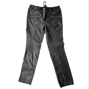 Studded faux leather leggings Black